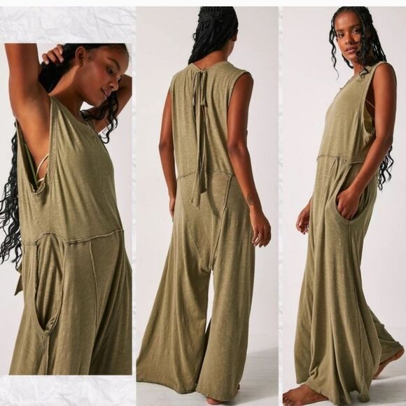 Free People Pants - NWOT Free People Homebody Romper COLOR IS GREEN